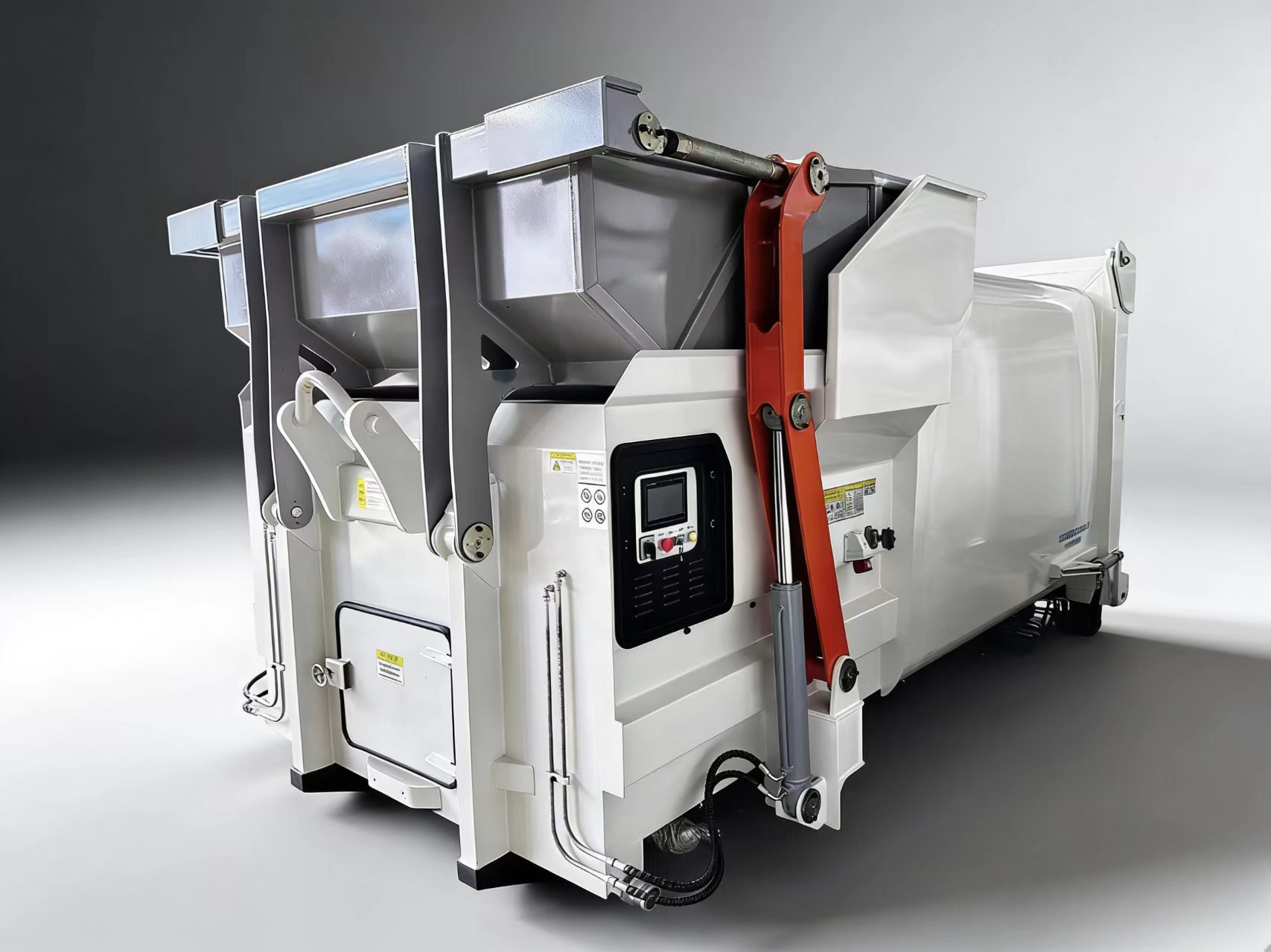 18CBM Mobile Garbage Compactor with Intelligent Control Panel, Hydraulic Waste Compaction System
